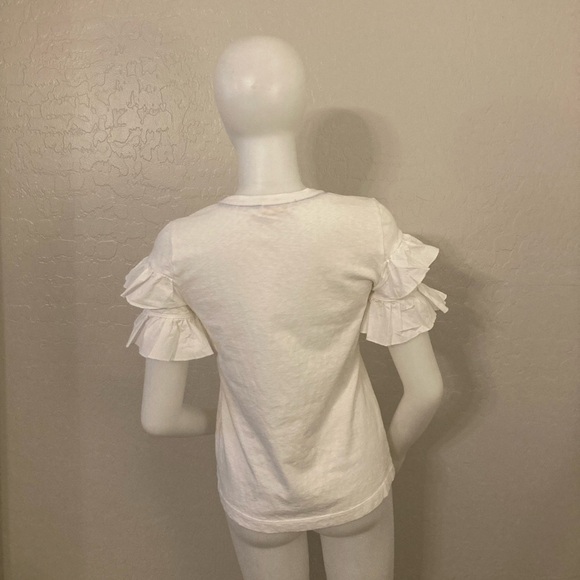 Tory Burch White Lenox Ruffled Top Small - Picture 8 of 11